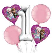 Frozen 1st Birthday Balloon Bouquet 5pc